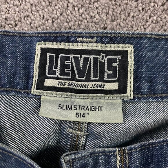 Levi's 514 Slim Straight Jeans Men's 34 x 30 Actual 35 x 31 Soiled Distressed - Picture 8 of 15
